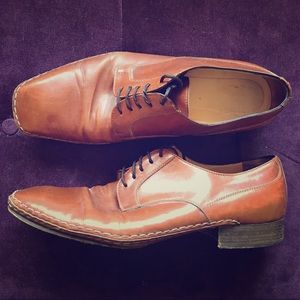 Mens Firenze Dress Shoes Size 10 Brown Leather